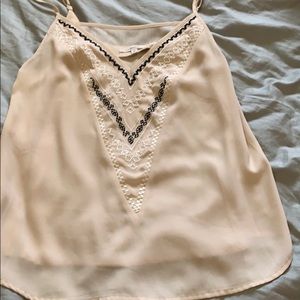 Gorgeous satin tank top with beading detail